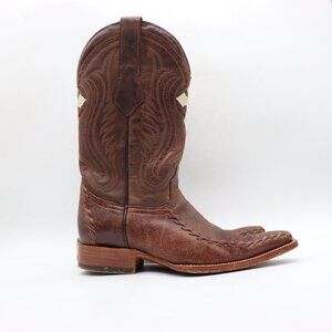 Aguila Real Mexican Tribal Long Pointed Toe Boots Men's Size 6 Brown Leather